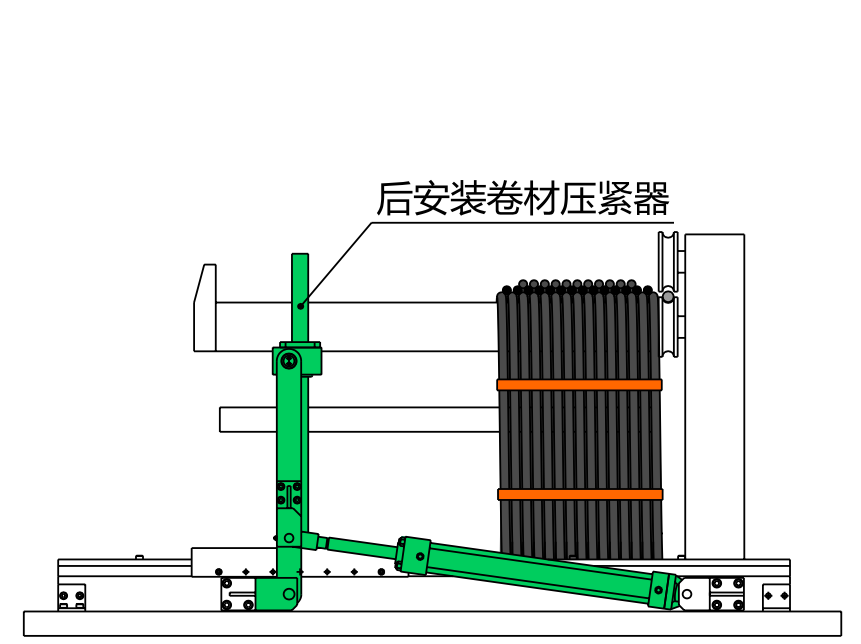 后安装卷材压紧器